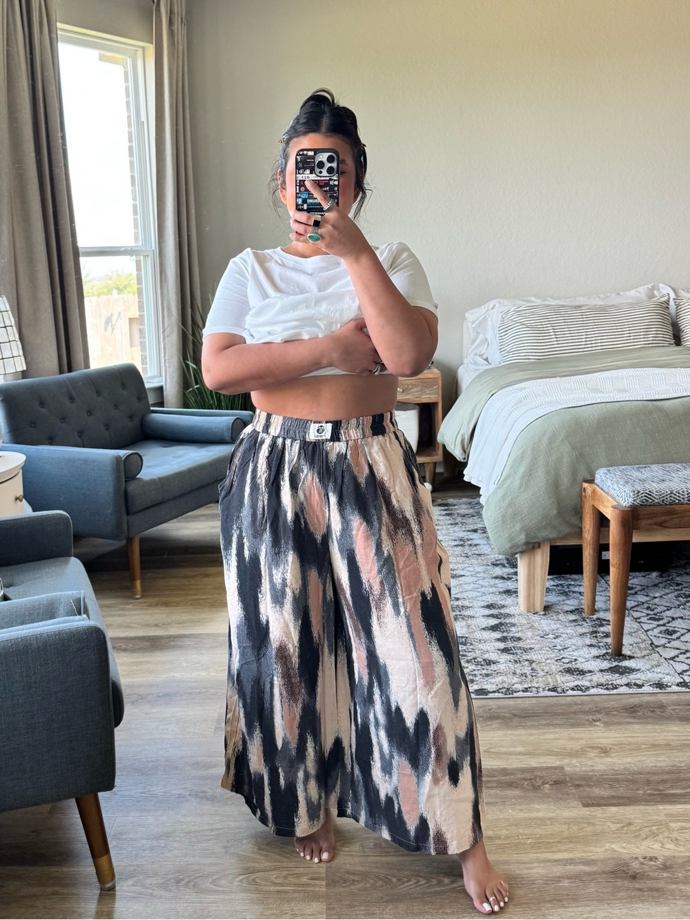 TARSE Women's Linen Wide Leg Pants High Waisted Casual Palazzo Pants